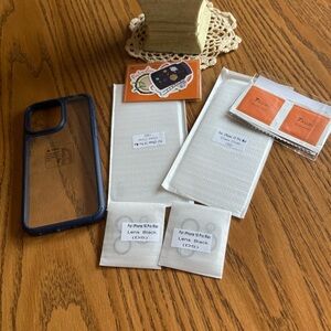 Set of 2 Matt Blue Protective Phone Case for iPhone 15 Pro Max